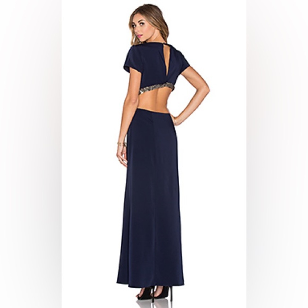 NWT Lovers and Friends Navy Embellished Gown